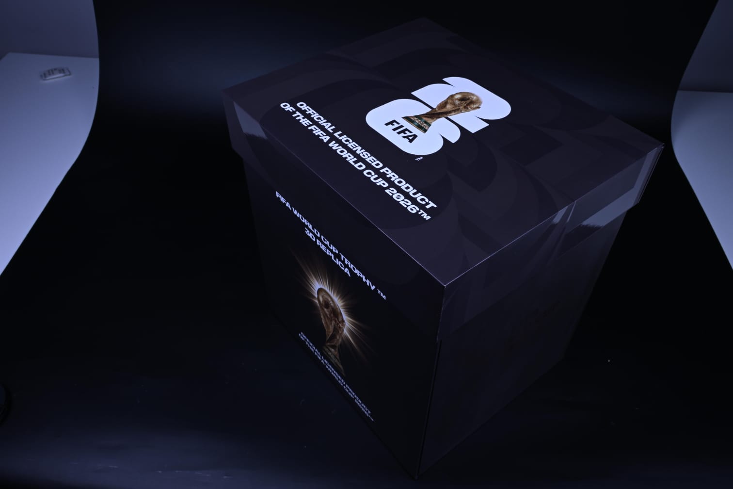 FIFA World Cup 2026 outer packaging, angled view