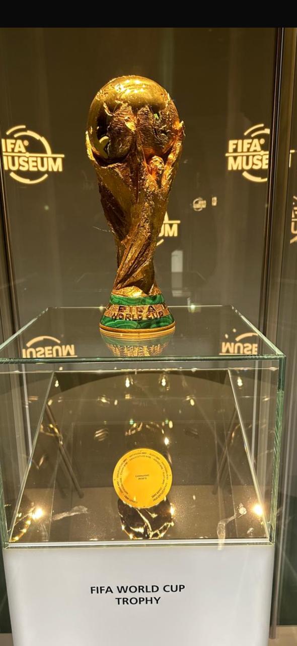 The original FIFA World Cup Trophy on display at the FIFA Museum, Zurich